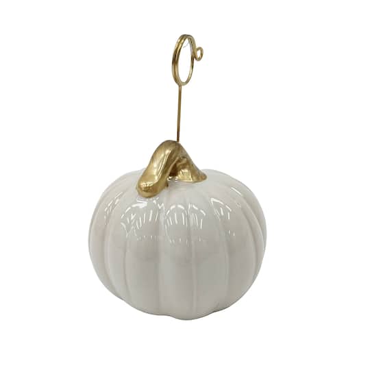 4.5" Ceramic Pumpkin Place Card Holder by Ashland®